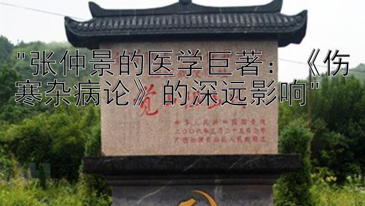 张仲景的医学巨著：《伤寒杂病论》的深远影响