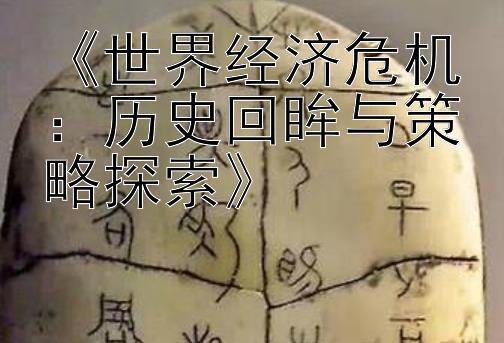 《世界经济危机：历史回眸与策略探索》