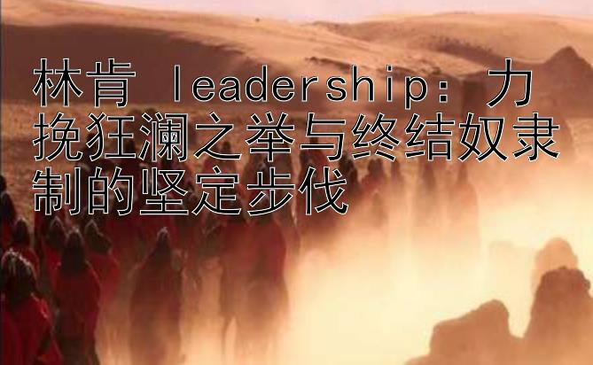 林肯leadership力挽狂澜之举与终结奴隶制的坚定步伐